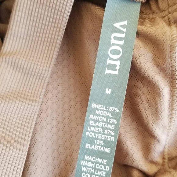 Vuori Mudra Jumpsuit Women's Ribbed Drawstring Pockets Athleisure Hazelnut NWT - Picture 11 of 13